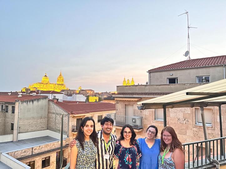 Graduate students on roof in Salamanca, Spain at Annual 105th AATSP conference